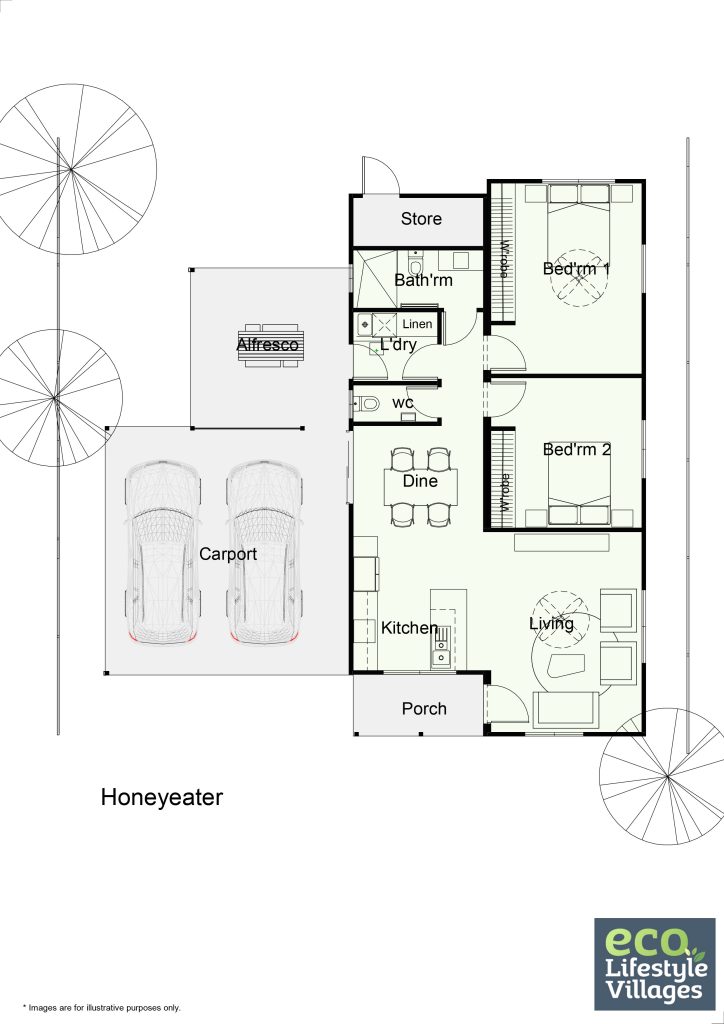 Gingin Eco Lifestyle Village - The Honeyeater Floorplan