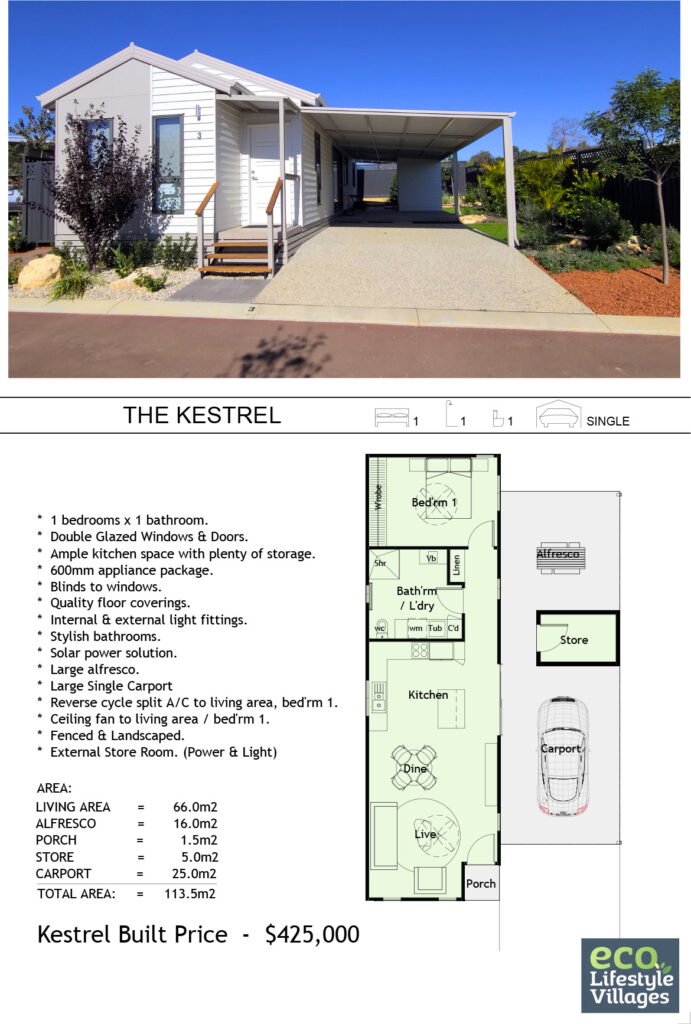Gingin Eco Lifestyle Village Home - The Kestrel